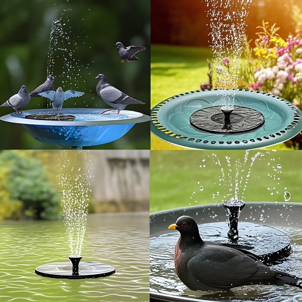 Solar-Powered Automatic Fountain with 6 Nozzle,for Blue Bird Bath for Gardens,Fish Tanks & Outdoor Use–for Continuous Water Flow