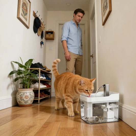 Automatic Cat Water Fountain 1.5L Dynamic Easy To Clean Intelligent Sensing Waterer Automatic Water Feeder Indoor for Home Dorm