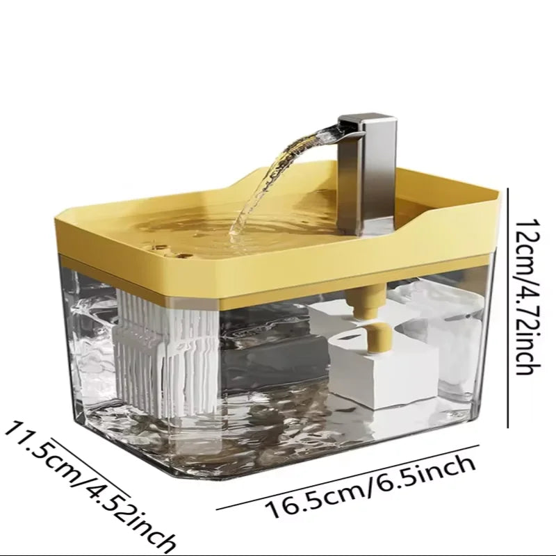1.5L Cat Water Fountain Automatic Filter USB Pet Drinking Dispenser Live Water Circulation Fresh Flow for Cats and Small Dogs