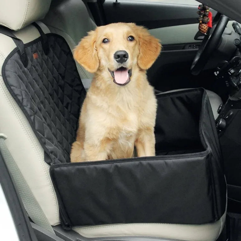 Fabric dog car seat cover, quilted, waterproof, anti slip, suitable for pet height increasing seats in cars, trucks, and SUVs