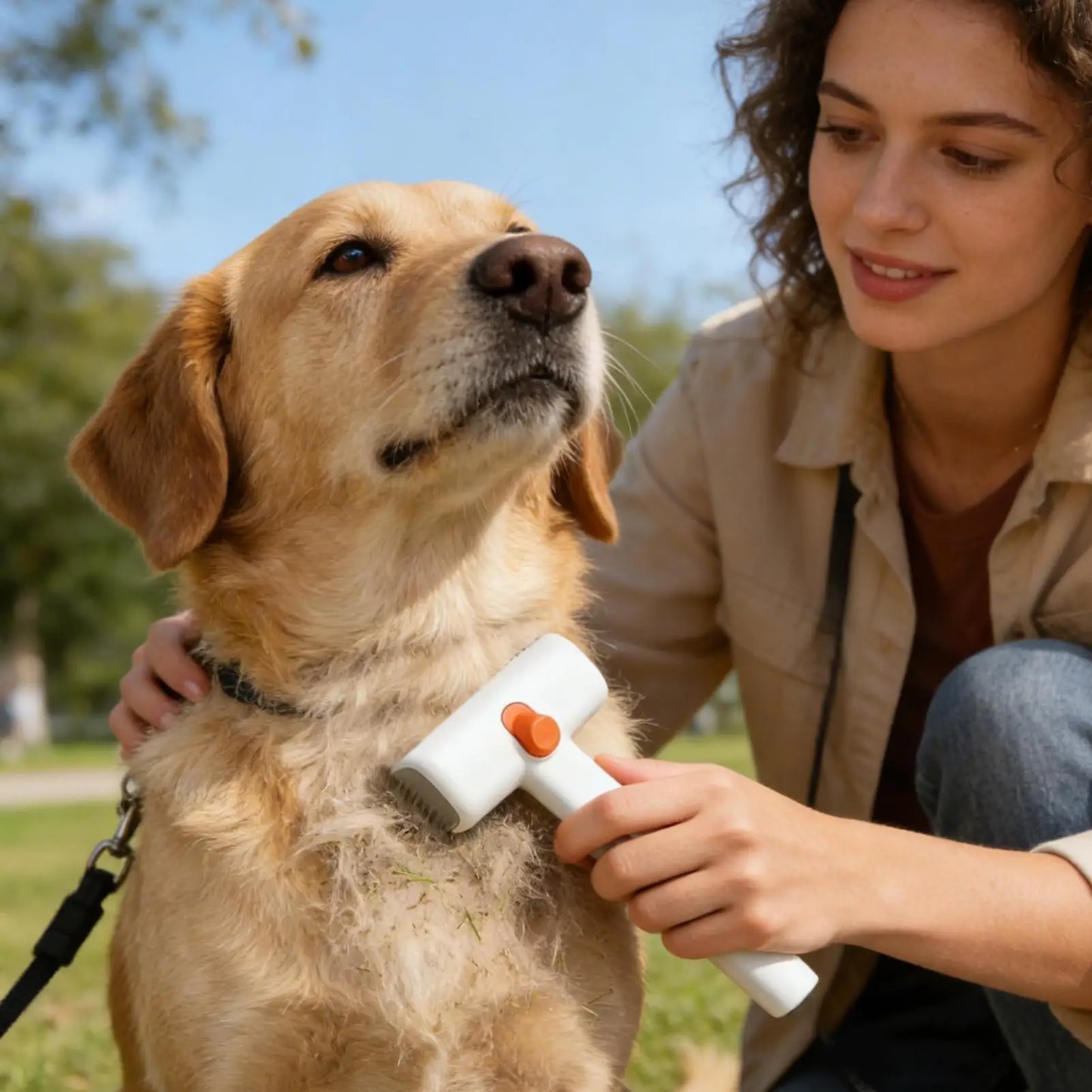 Dog Shedding Brush Self-Detangling Professional Hair Remover Pet Grooming Comb for Cats Puppy Horse Doodle Bathing Washing