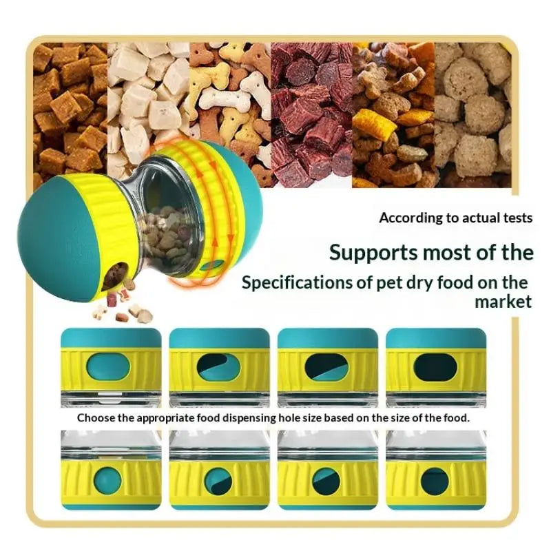 Durable Dog Puzzle Toy with Elliptical Track Rolling Food Ball That Increases Intelligence Interactive Leaky Treat Dispenser
