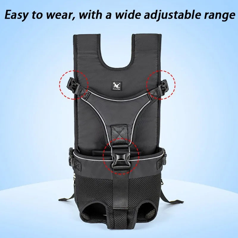 Travel Dog Backpacks Shoulder Bag Large Cute Luxury Dog Backpacks Carriying Hiking Transport Buckle Type Chest Bags Puppy Pets