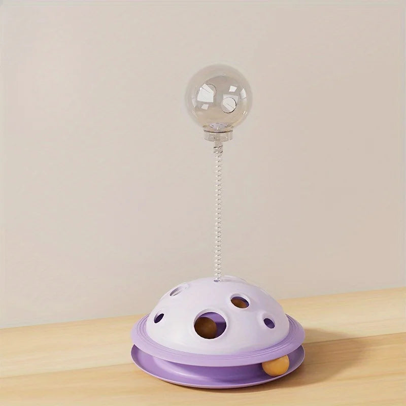 [Interactive Cat & Dog Toy] 3-in-1 Interactive Cat & Dog Toy - Treat Dispenser Ball with Rotating Teaser Stick,Leak-Proof Puzzle