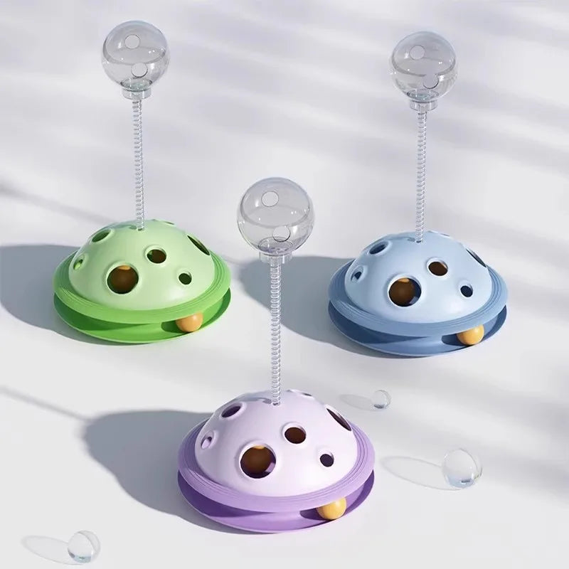 [Interactive Cat & Dog Toy] 3-in-1 Interactive Cat & Dog Toy - Treat Dispenser Ball with Rotating Teaser Stick,Leak-Proof Puzzle