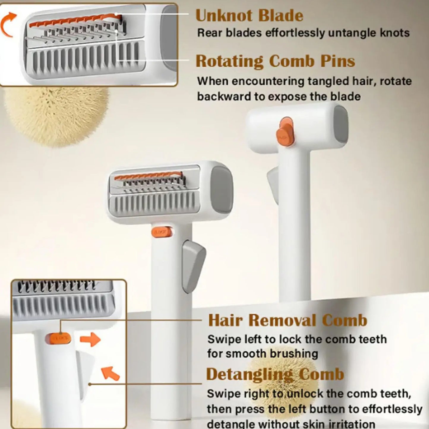 Dog Shedding Brush Self-Detangling Professional Hair Remover Pet Grooming Comb for Cats Puppy Horse Doodle Bathing Washing