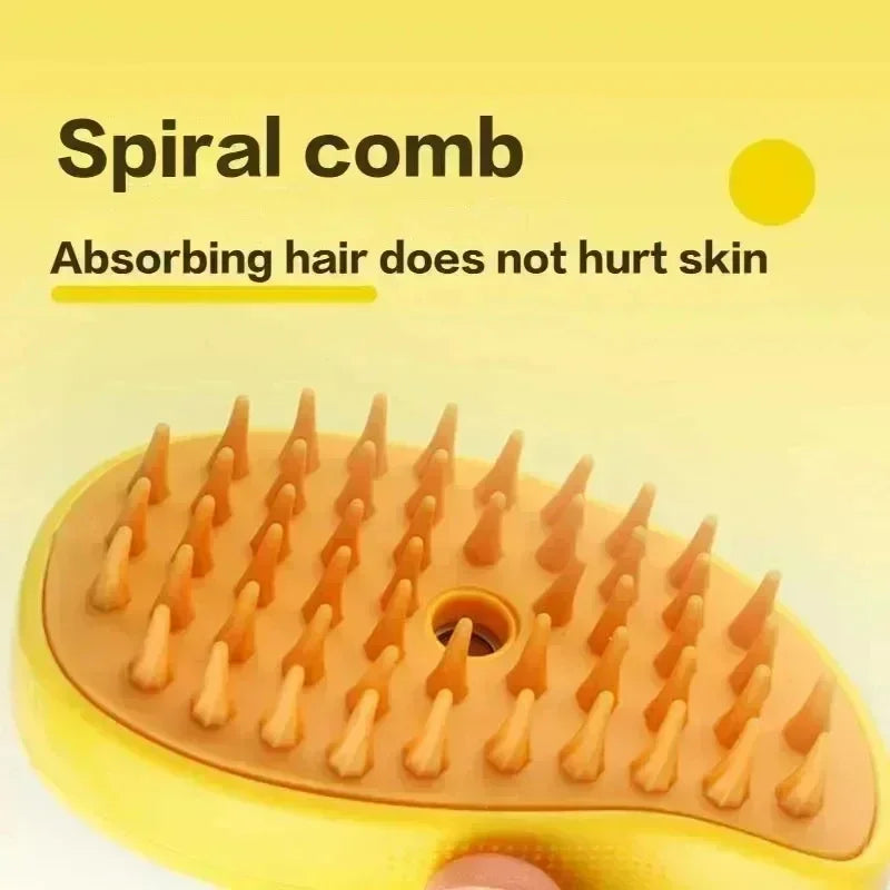 3-in-1 Electric Steam Brush for Pets - Dog And Cat Grooming Comb with Spray Massage And Hair Removal Features