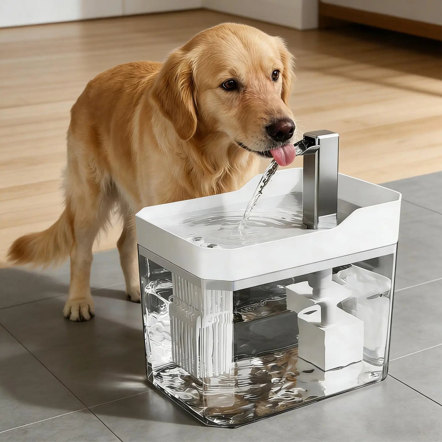 Automatic Cat Water Fountain 1.5L Dynamic Easy To Clean Intelligent Sensing Waterer Automatic Water Feeder Indoor for Home Dorm
