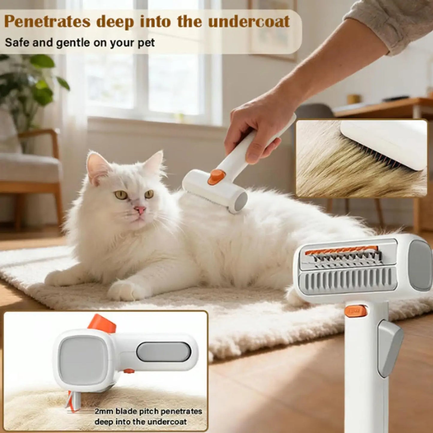 Dog Shedding Brush Self-Detangling Professional Hair Remover Pet Grooming Comb for Cats Puppy Horse Doodle Bathing Washing
