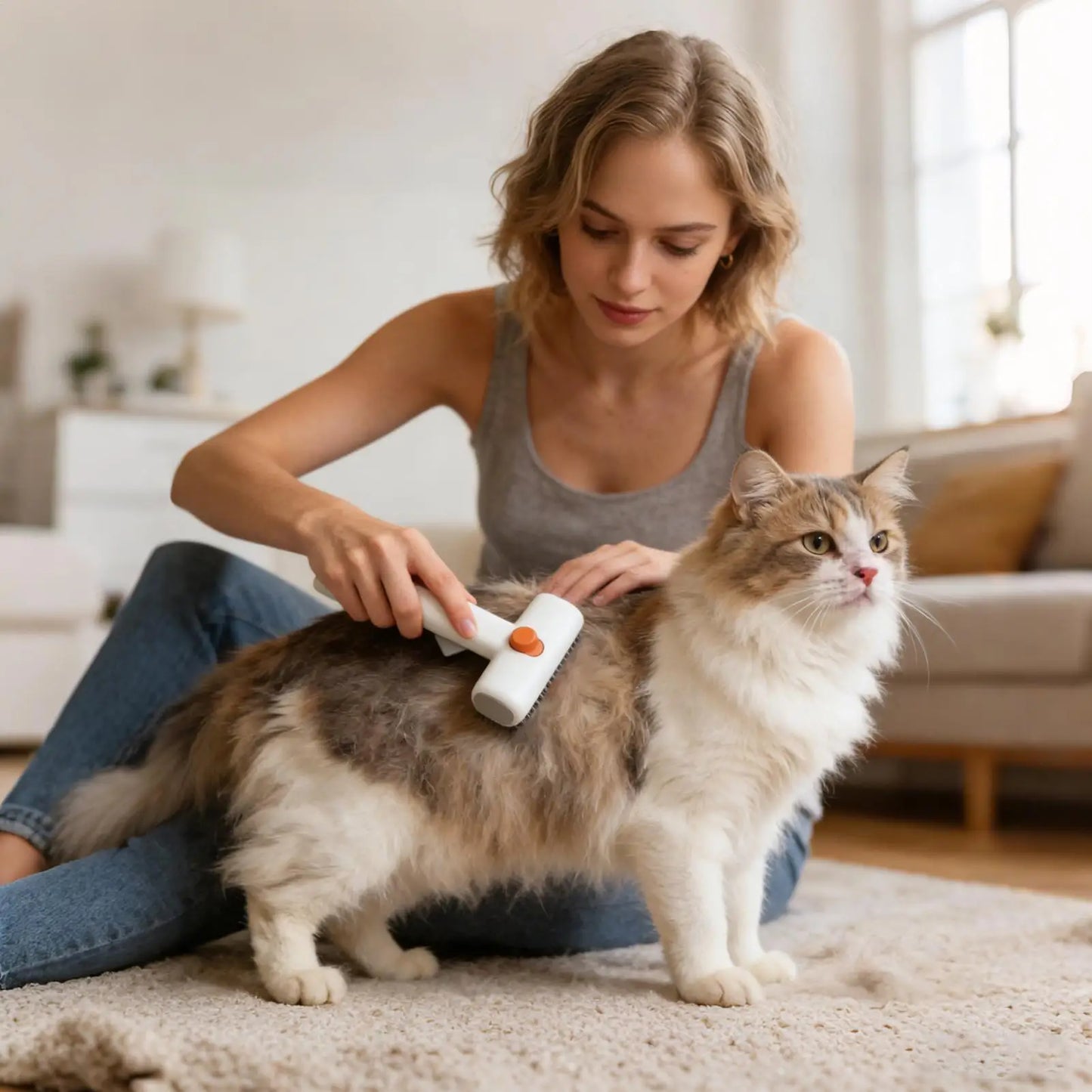 Dog Shedding Brush Self-Detangling Professional Hair Remover Pet Grooming Comb for Cats Puppy Horse Doodle Bathing Washing