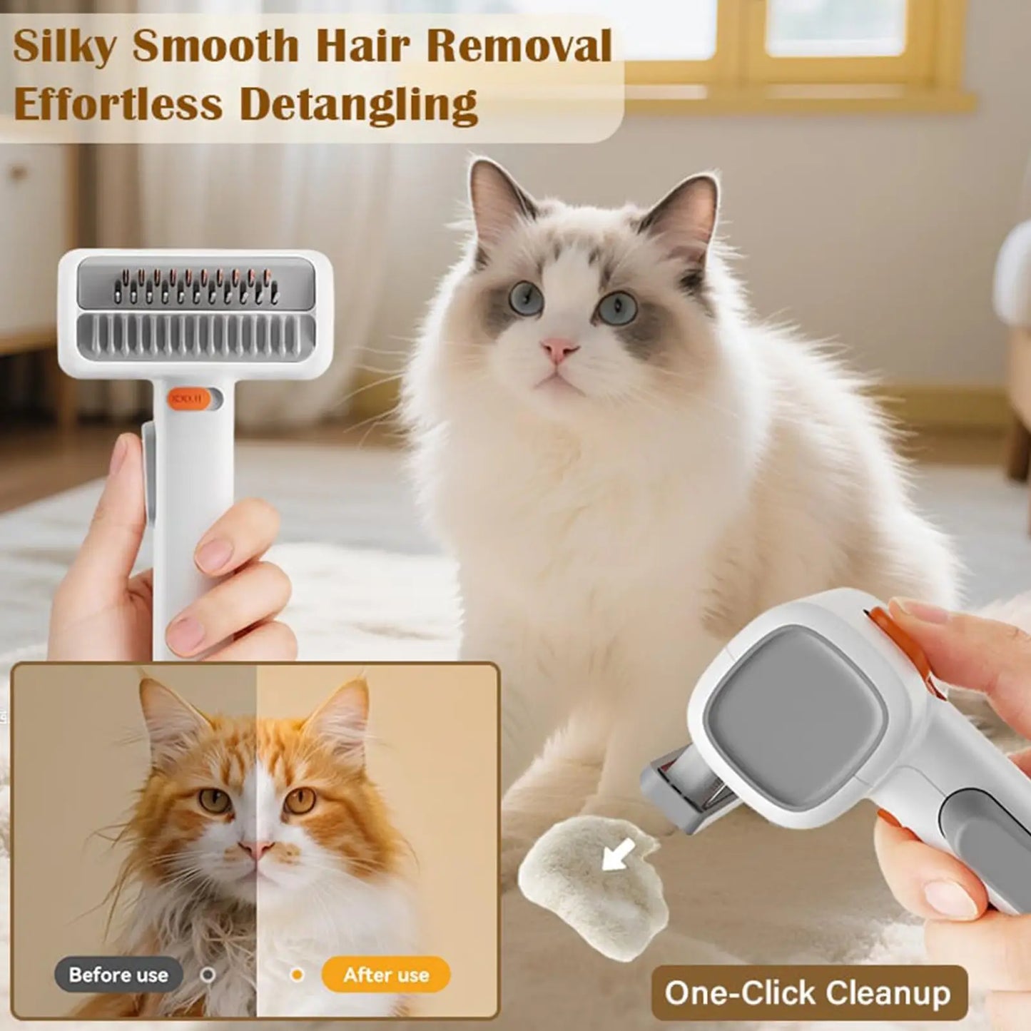 Dog Shedding Brush Self-Detangling Professional Hair Remover Pet Grooming Comb for Cats Puppy Horse Doodle Bathing Washing