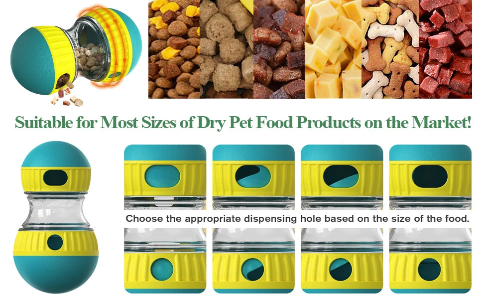 Dog Puzzle Toy Adjustable Treat Dispensing Ball Food Tough Slow Feeder Pet Interactive Chase Toys for Dogs to Keep Them Busy