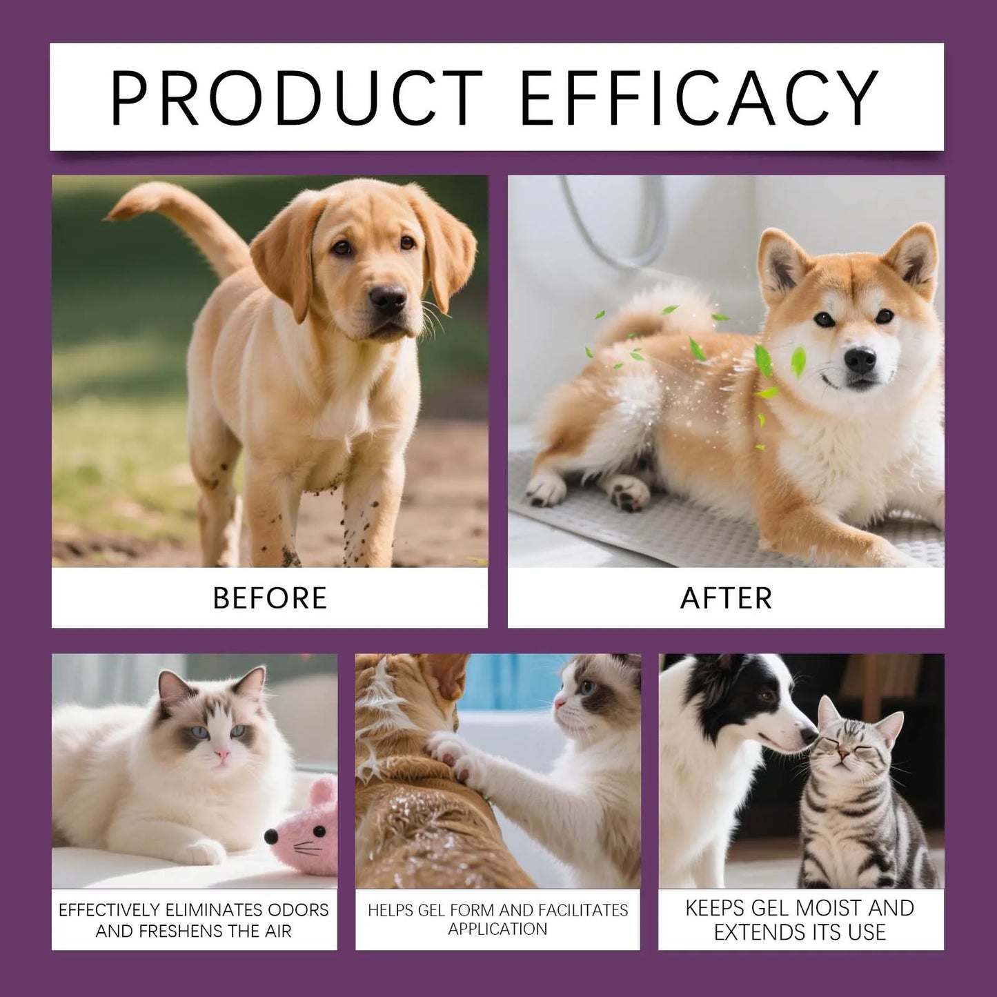 Pet Odor Eliminating Spray, Gentle Cleaning Spray for Daily Household Use, Suitable for Cat Litter Boxes, Dog Pots, and Be
