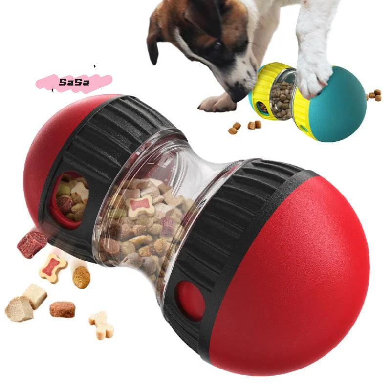 Durable Dog Puzzle Toy with Elliptical Track Rolling Food Ball That Increases Intelligence Interactive Leaky Treat Dispenser