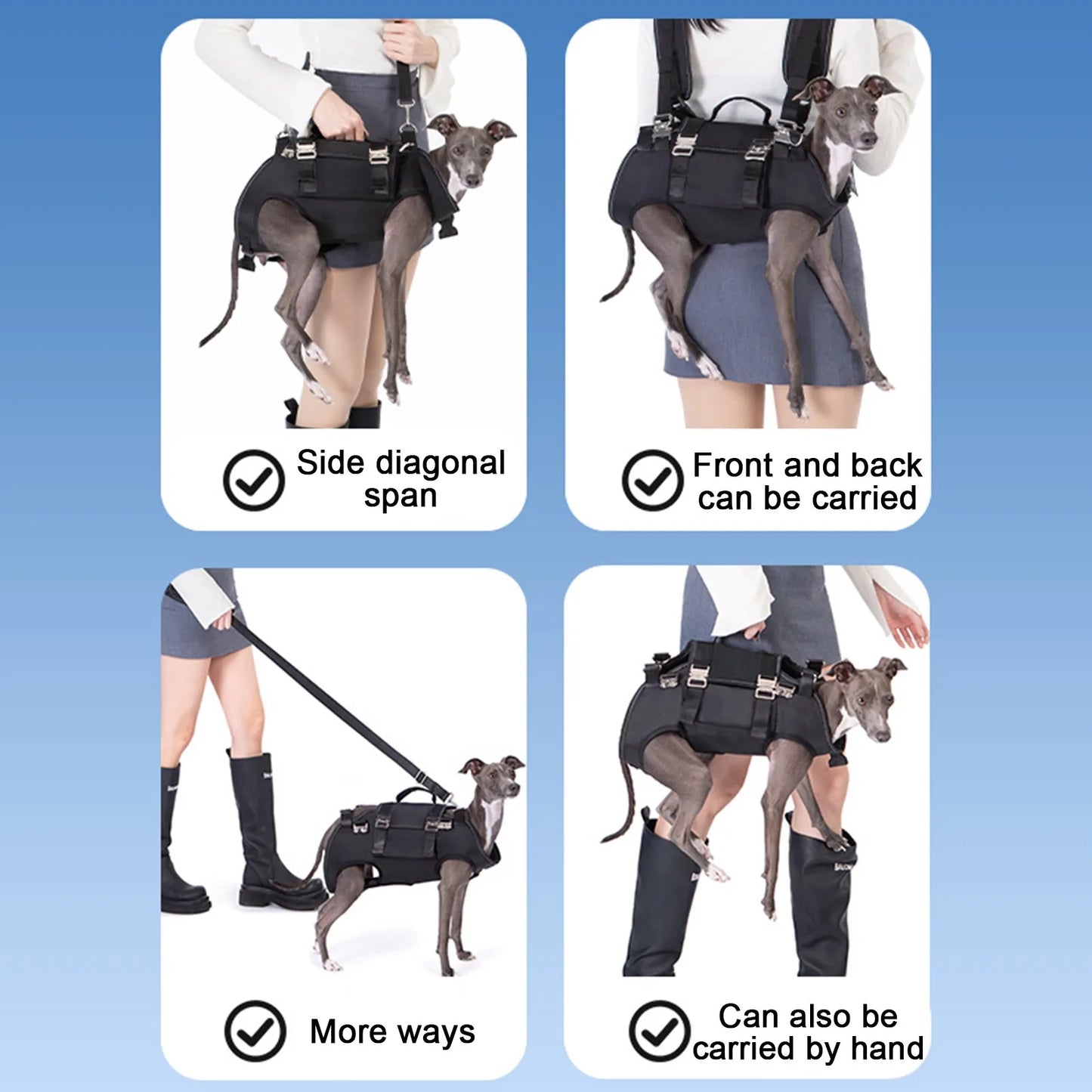 Dog Backpack Carrier - Spine-Friendly For Midium To Large Dogs,Horizontal Design Dog Carrier Adjustable Back Straps For Outdoor