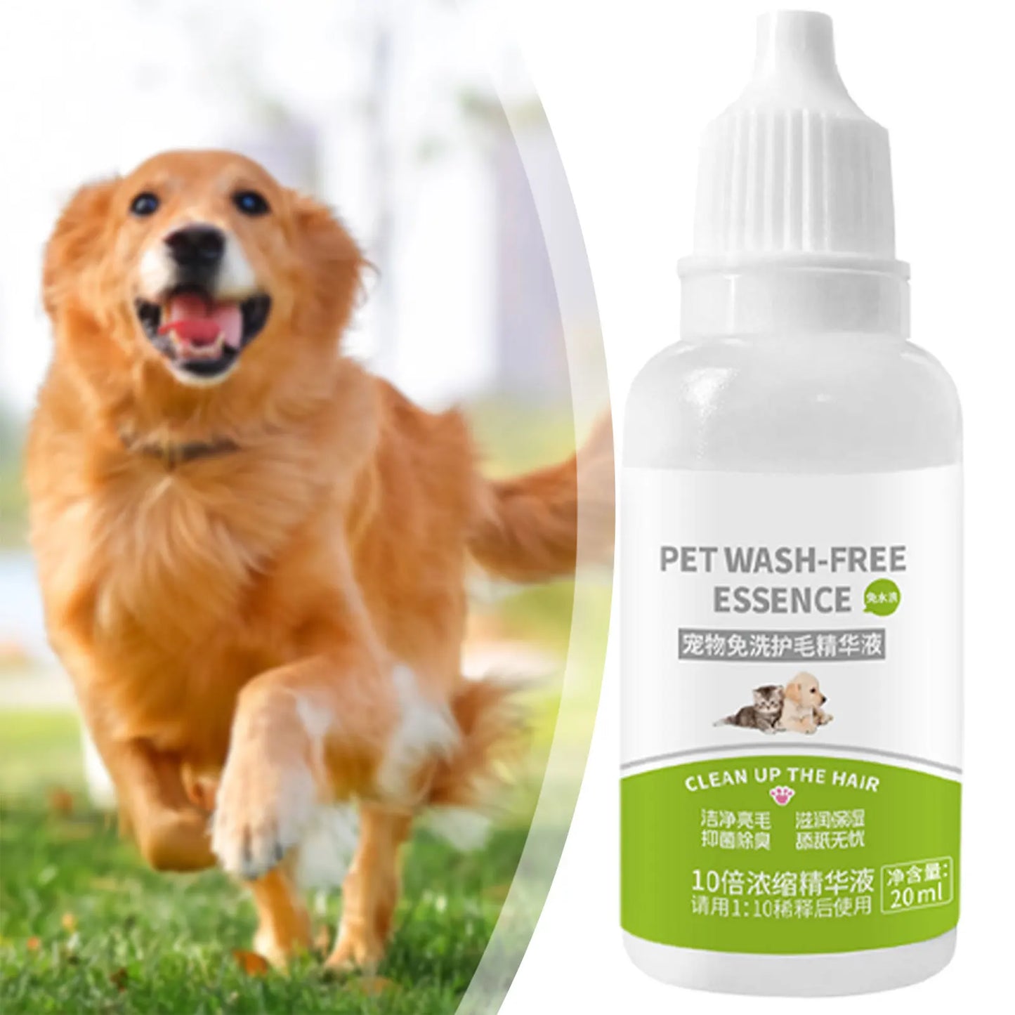 Pet Dry Shampoo Spray Puppy Gentle No-Rinses Fur Cleaner Eliminates Odor Long-Lasting Fresh-Scent Pet Care