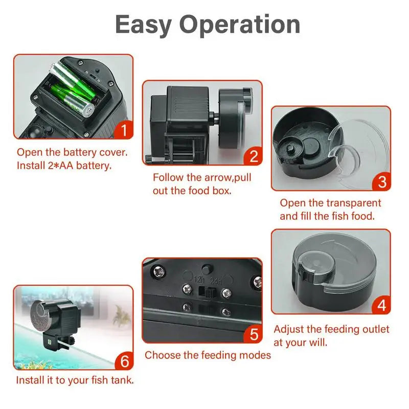Automatic Fish Feeder Aquarium Automatic Fish Feeder Vacation Timer Feeder For Fish Tank Electric Adjustable Auto Fish Food