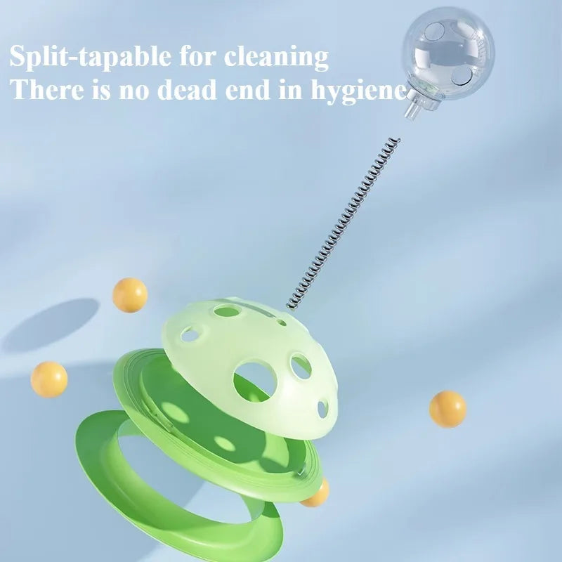 [Interactive Cat & Dog Toy] 3-in-1 Interactive Cat & Dog Toy - Treat Dispenser Ball with Rotating Teaser Stick,Leak-Proof Puzzle