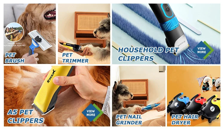 Pet Electric Hair Clipper Dog Beauty Clipper Shaver Shaver Full Set Waterproof Multifunctional Cleaning Supplie Detachable Blade