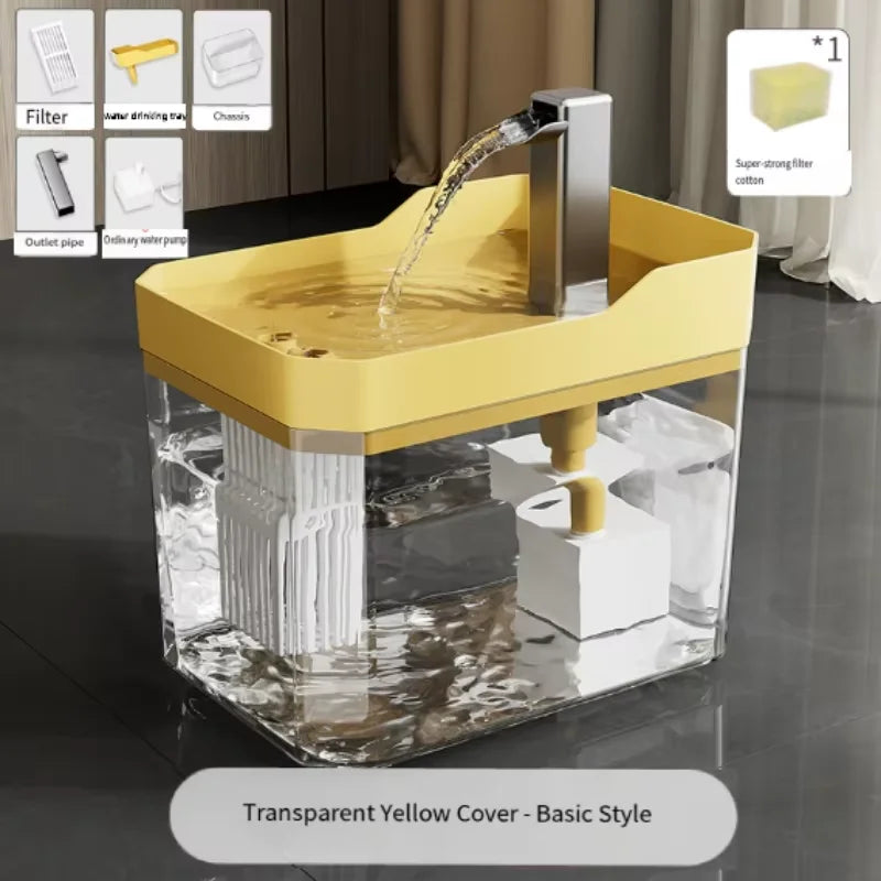 1.5L Cat Water Fountain Automatic Filter USB Pet Drinking Dispenser Live Water Circulation Fresh Flow for Cats and Small Dogs