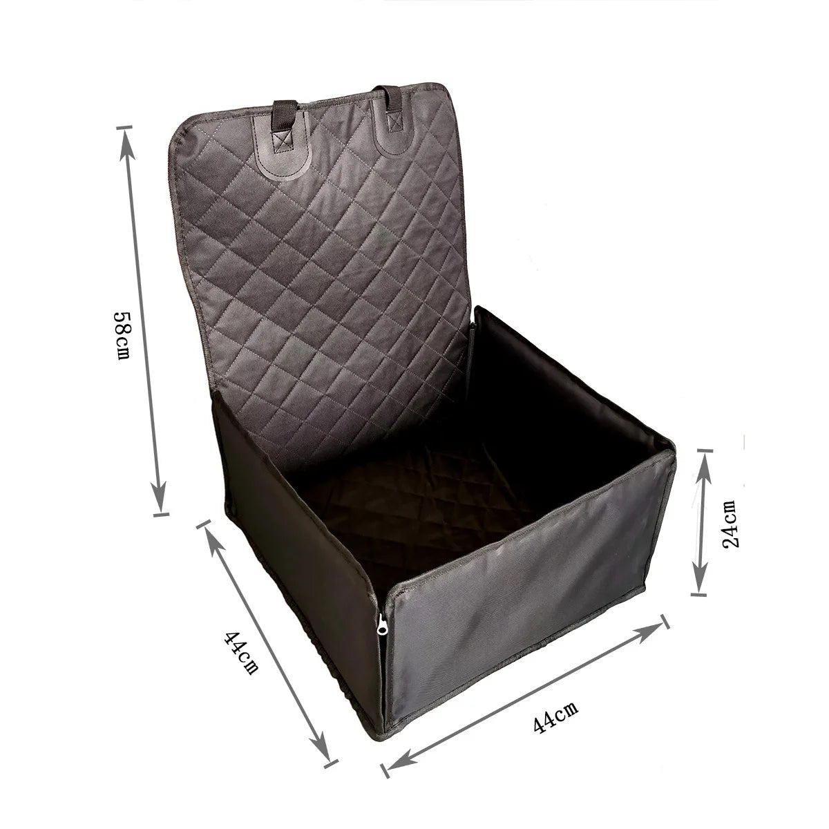 Fabric dog car seat cover, quilted, waterproof, anti slip, suitable for pet height increasing seats in cars, trucks, and SUVs