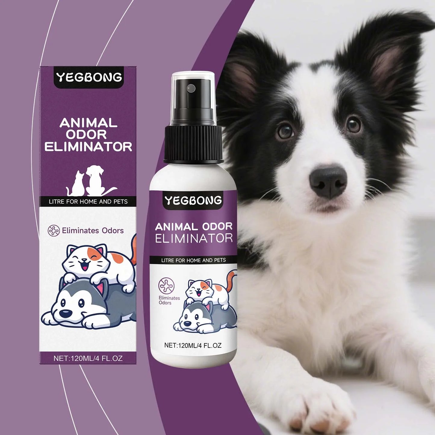 Pet Odor Eliminating Spray, Gentle Cleaning Spray for Daily Household Use, Suitable for Cat Litter Boxes, Dog Pots, and Be