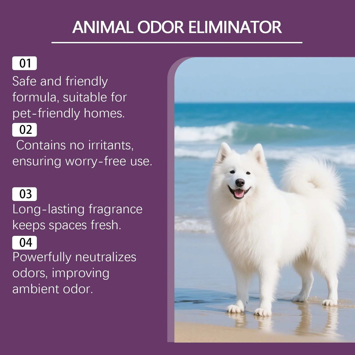 Pet Odor Eliminating Spray, Gentle Cleaning Spray for Daily Household Use, Suitable for Cat Litter Boxes, Dog Pots, and Be