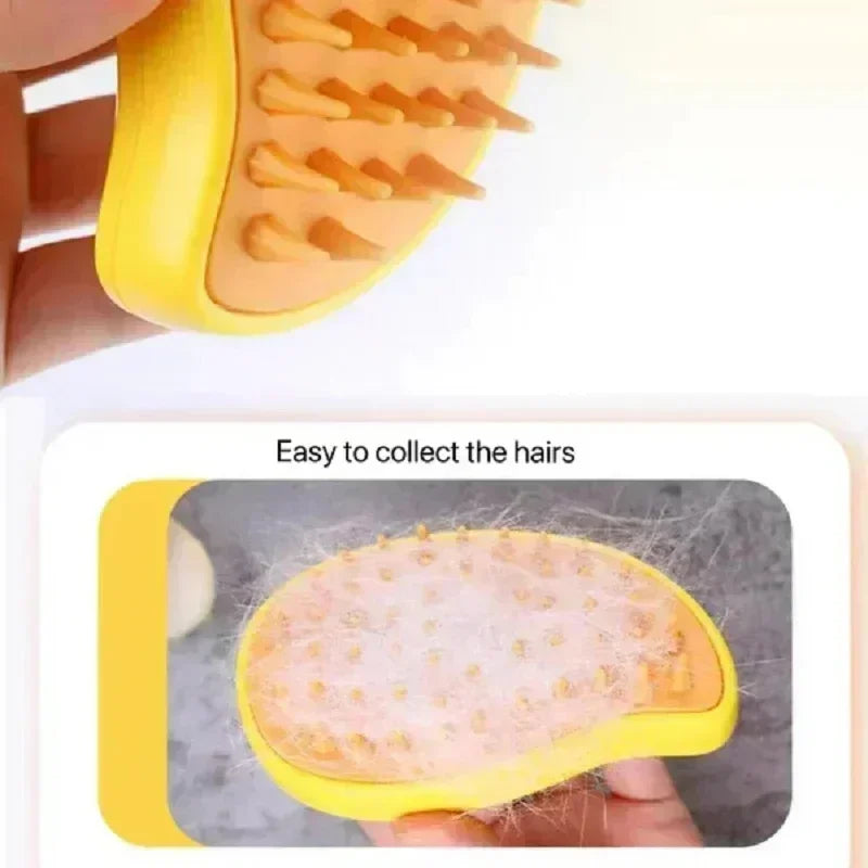 3-in-1 Electric Steam Brush for Pets - Dog And Cat Grooming Comb with Spray Massage And Hair Removal Features