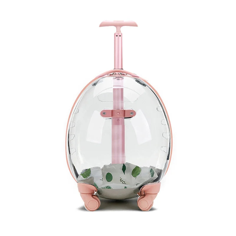 Pet Transparent Trolley Case Cat Dog Travel Convenient Portable Large Capacity Cart Ventilate Pet Carriers Supplies Accessories