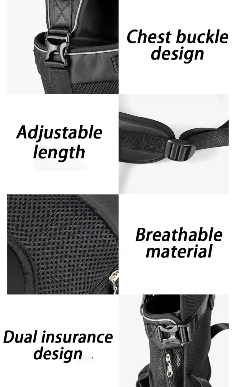 Travel Dog Backpacks Shoulder Bag Large Cute Luxury Dog Backpacks Carriying Hiking Transport Buckle Type Chest Bags Puppy Pets