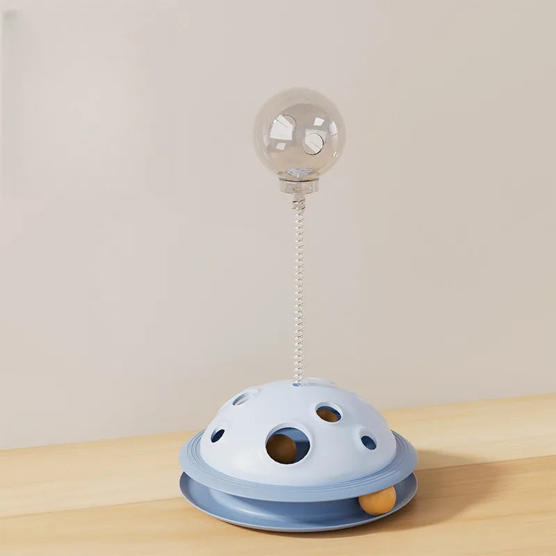 [Interactive Cat & Dog Toy] 3-in-1 Interactive Cat & Dog Toy - Treat Dispenser Ball with Rotating Teaser Stick,Leak-Proof Puzzle