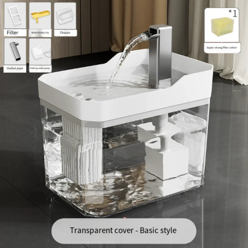 1.5L Cat Water Fountain Automatic Filter USB Pet Drinking Dispenser Live Water Circulation Fresh Flow for Cats and Small Dogs
