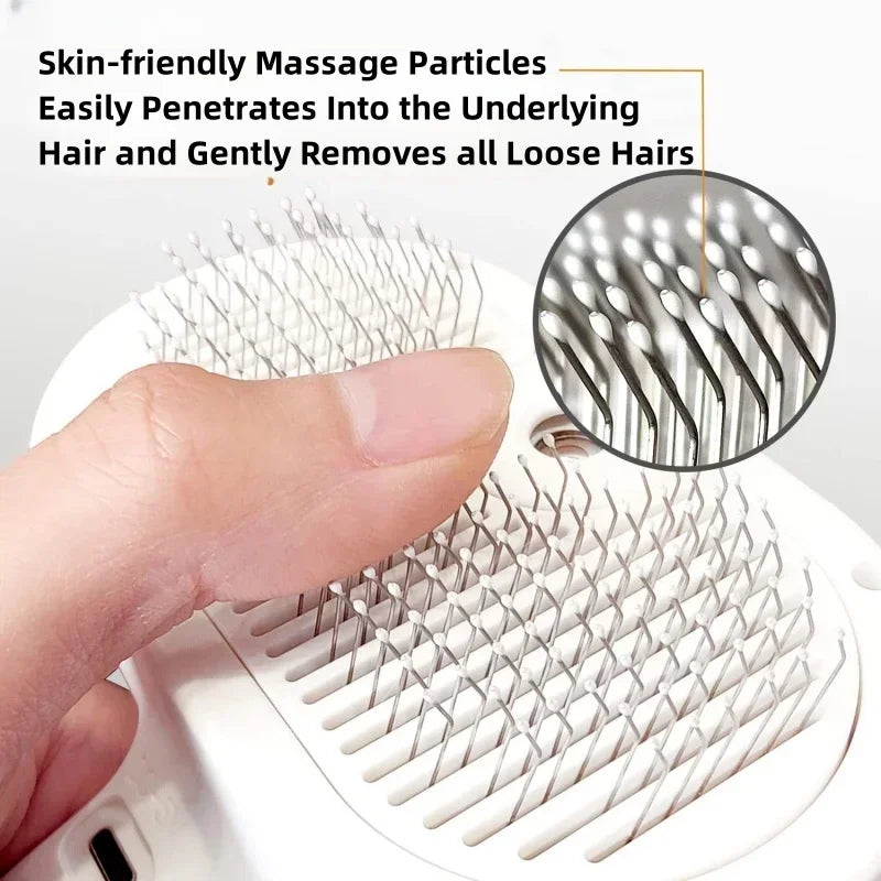 Upgraded Pet Steam Brush Spray Grooming Comb Hair Removal Cleaning Tool Steamy Floating for Dogs Cats Accessories Styling