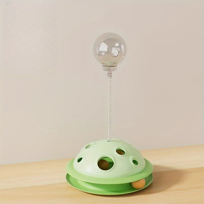 [Interactive Cat & Dog Toy] 3-in-1 Interactive Cat & Dog Toy - Treat Dispenser Ball with Rotating Teaser Stick,Leak-Proof Puzzle