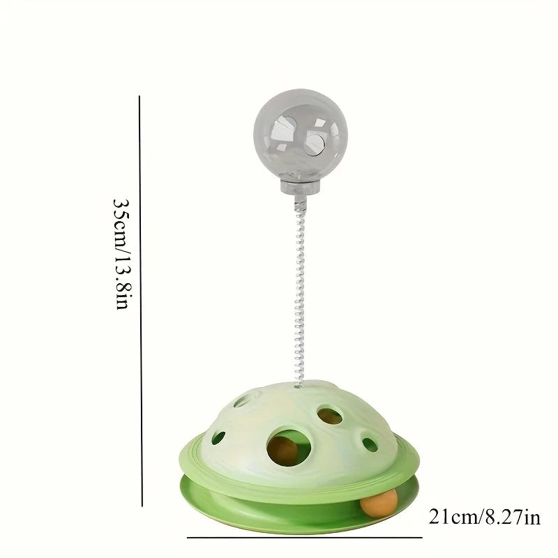 [Interactive Cat & Dog Toy] 3-in-1 Interactive Cat & Dog Toy - Treat Dispenser Ball with Rotating Teaser Stick,Leak-Proof Puzzle