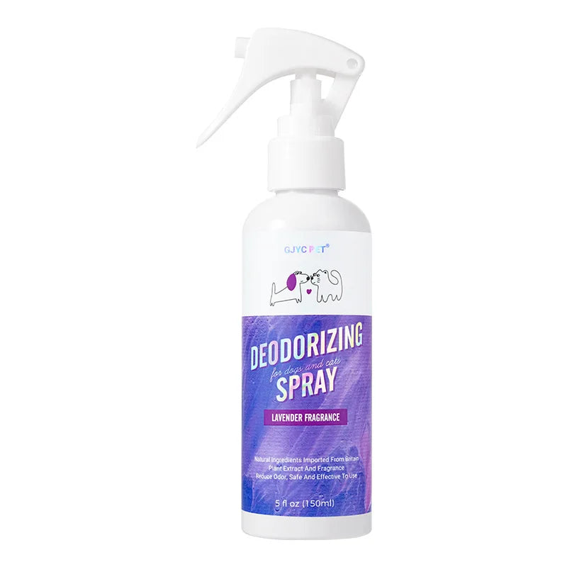 150ml Cat & Dog Odor Eliminator Spray – Lavender Plant Extract for Cat Litter & Pet Bedding – Effectively Neutralizes Urine Odor